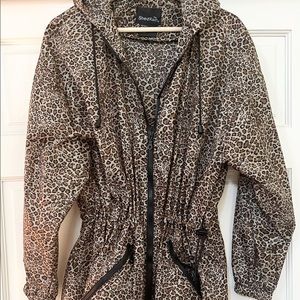 Leopard print rain jacket
